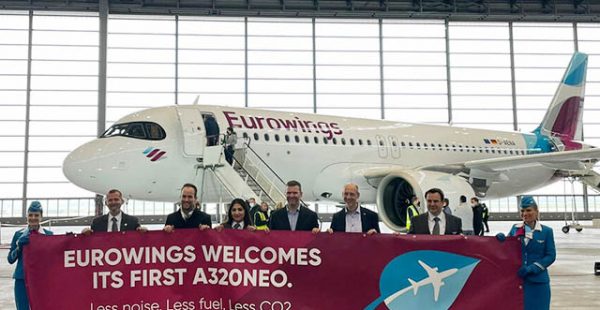 
La compagnie aérienne low cost Eurowings a pris possession du premier des treize Airbus de la famille A320neo commandés pour el