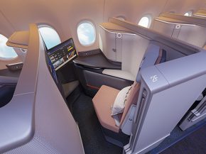 
La compagnie aérienne low cost Flydubai a dévoilé pour ses monocouloirs Boeing 737 MAX une expérience Premium Business C