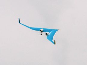 Une maquette du concept Flying-V d’avion long-courrier, développé par la compagnie aérienne KLM Royal Dutch Airlines et l’U