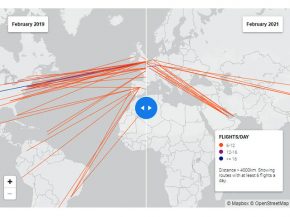 
Le nombre de liaisons aériennes long-courrier proposées en Europe au moins trois fois par jour vers un pays est tombé de 61 en