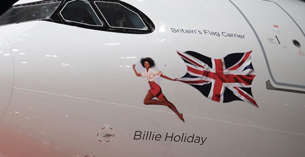 
La compagnie aérienne Virgin Atlantic a baptisé le premier de ses seize Airbus A330-900   Billie Holiday », sn entr