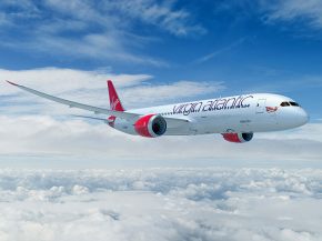 
La  compagnie aérienne Virgin Atlantic prévoit pour l’année prochaine un vol transatlantique en Boeing 787-9 Dreamliner