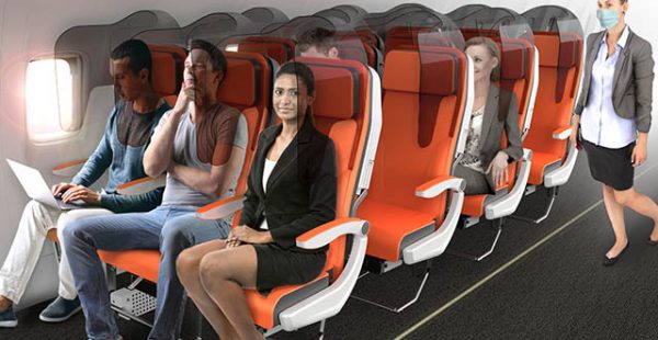 Le designer italien AvioInteriors a présenté deux concepts de sièges pour respecter la distanciation sociale à bord des avions