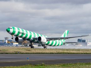 
Victime d’un incident lundi dernier, le premier Airbus A330-900 de la compagnie aérienne Condor va pouvoir lui être livré, a